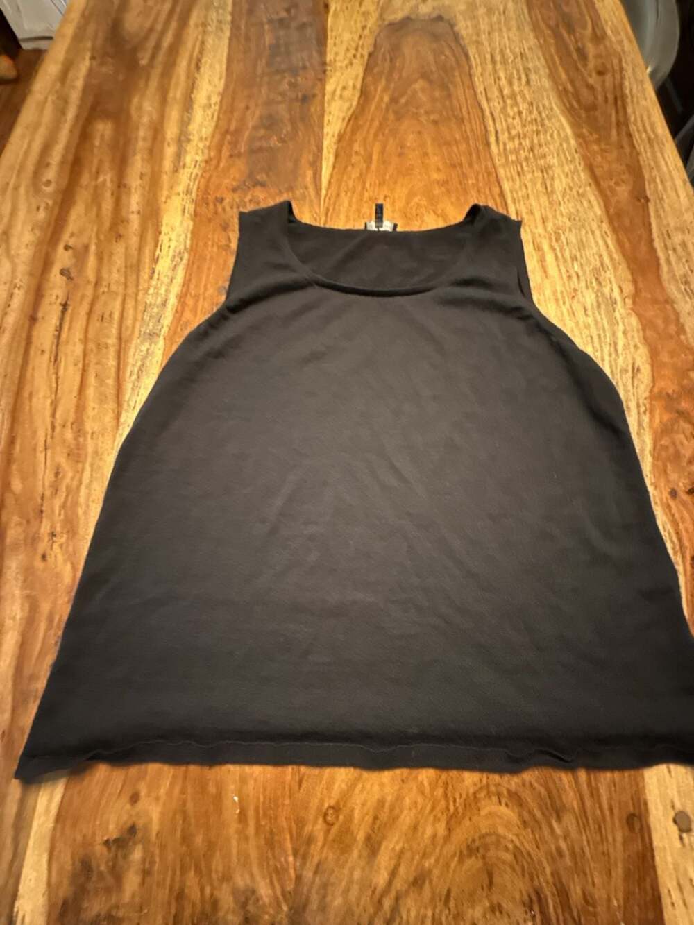 Eileen Fisher Woman Plus Size 1X Black Bateau Neck Shell Tank Top